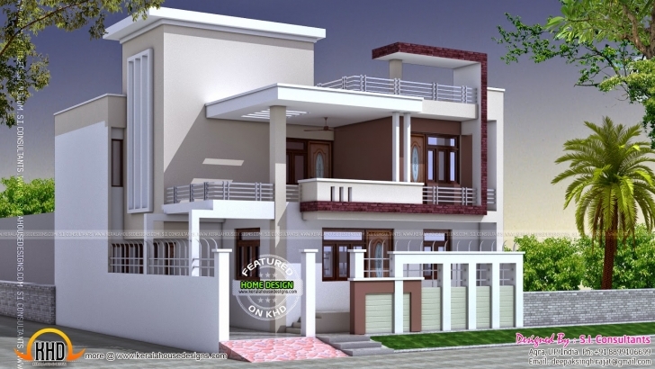 Must See North Indian Square Roof House Kerala Home Design Floor Plans - Gmm 25 Feet Front Design Picture