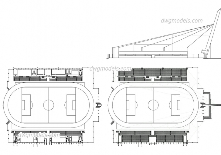 Must See Stadium Plan, Elevation, Autocad Drawing, Free Dwg File, Cad Block Plan Elevation And Section Drawings Dwg Picture