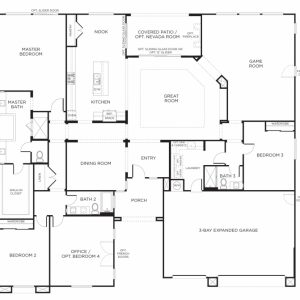 4 Bedroom Single Story House Floor Plans