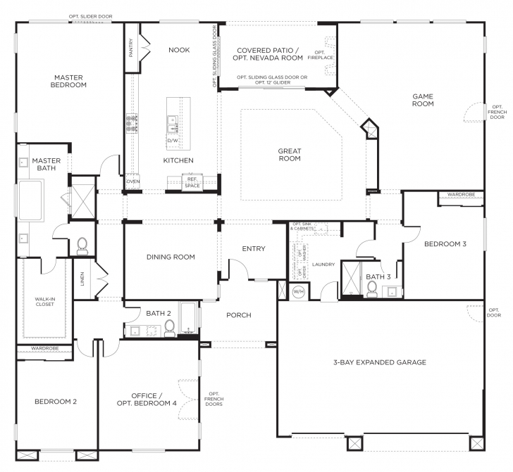Outstanding 4 Bedroom House Plans Open Concept - Home-Improvements 4 Bedroom Single Story House Floor Plans Photo
