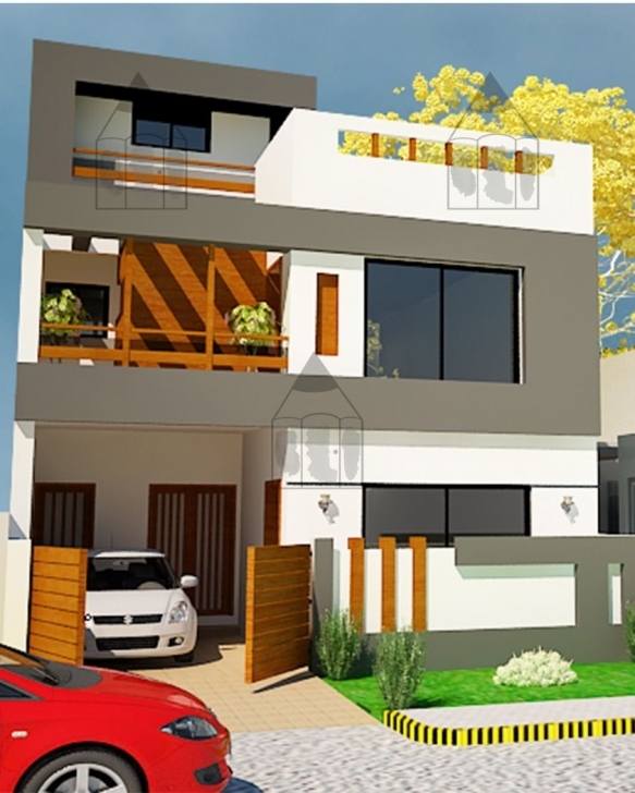 Outstanding 5 Marla House Front Design - Gharplans | Wewe | Pinterest | House 5 Marla Front Elevation Of House Photo