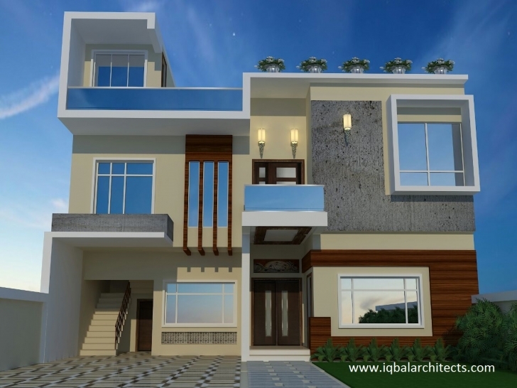 Outstanding Iqbal Architect's Servicesiqbal Architects Online Services 3D Front Elevation Of House In Punjab Image