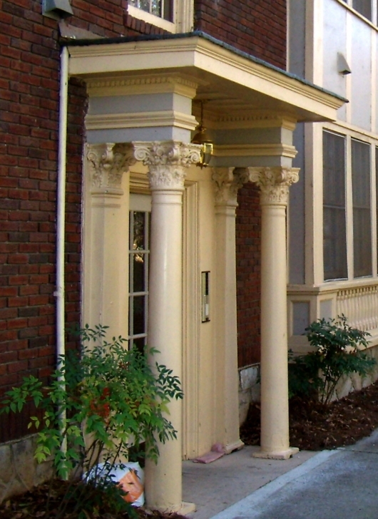 Picture of Amazing Decorating Ideas Using Cylinder Cream Pillars And Brown Front House Pillar Design Photo