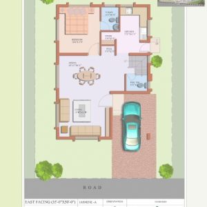 20*35 House Plan East Facing