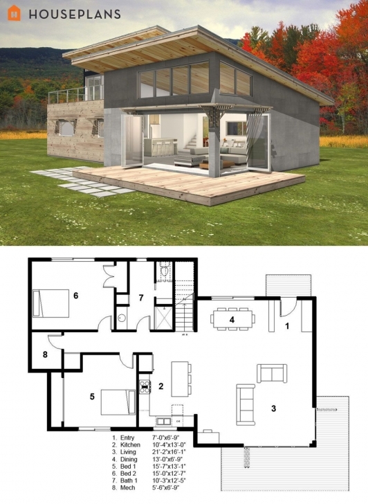 Picture of Modern Style House Plan - 3 Beds 2.00 Baths 2115 Sq/ft Plan #497-31 Modern House Plans Pic