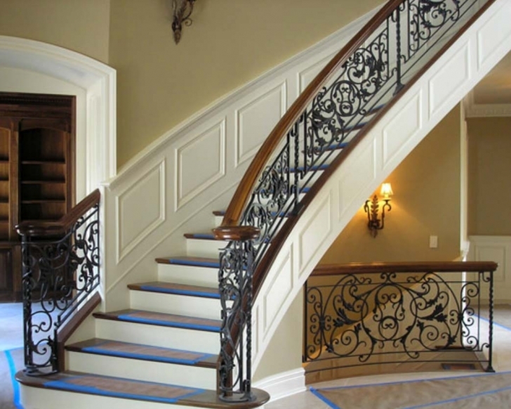 Picture of Wrought Iron Stair Railing Ideas — New Home Design : Elegance And Siri Iron Railing Photo