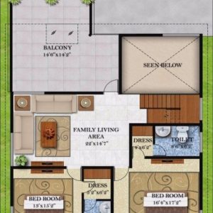 22*40 House Plan West Facing