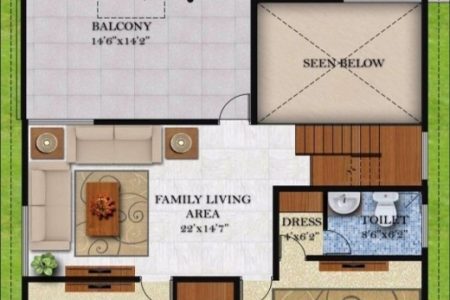 22*40 House Plan West Facing