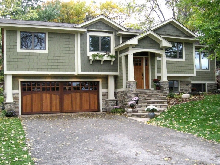 Popular Diy Idea For Old Suitcase | Carriage Style Garage Doors, Wood Front Split Level Exterior Paint Schemes Pic