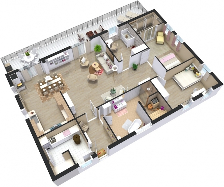 Popular Home Plans 3D | Roomsketcher 3D House Plans Pic