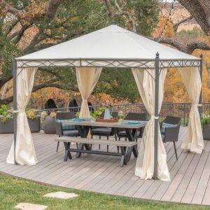 Steel Gazebo Against House
