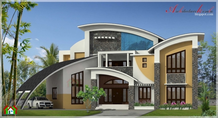 Popular Square Feet Large Modern Contemporary Style Home Elevation - House Modern Architecture Villas Plan And Elevation Image
