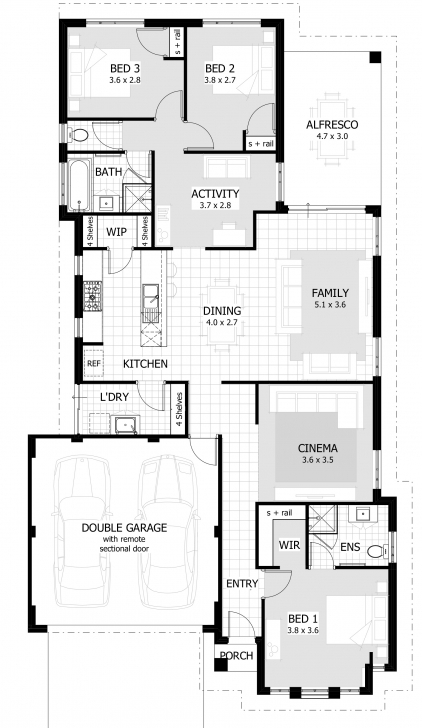 Remarkable 3 Bedroom House Plans & Home Designs | Celebration Homes 3Bedroom Flat Plan Picture