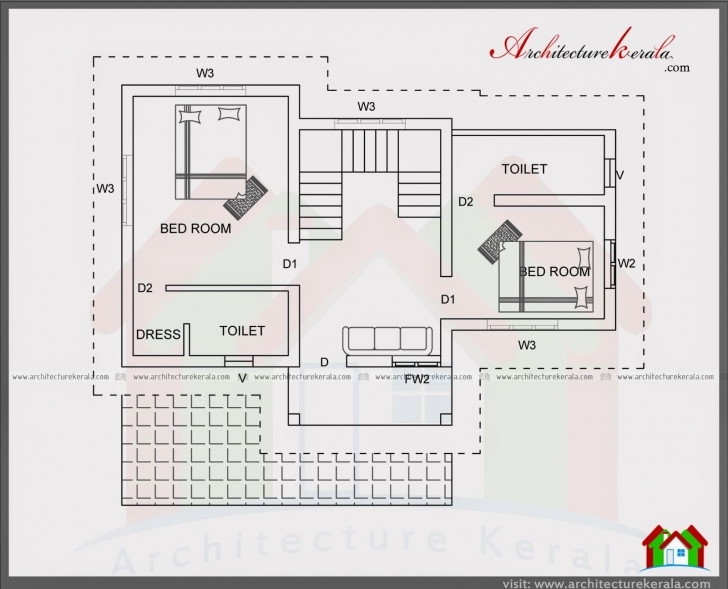 Remarkable 4 Bedroom House Plan In 1400 Square Feet - Architecture Kerala 4 Bedroom House Plans Kerala Style Architect Pic