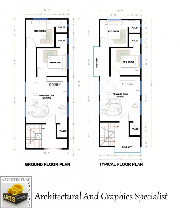 Remarkable Entry #8 By Archmamun For Need A Fantastic House Plan Of 15'x45 15 X 45 Duplex House Plan Photo