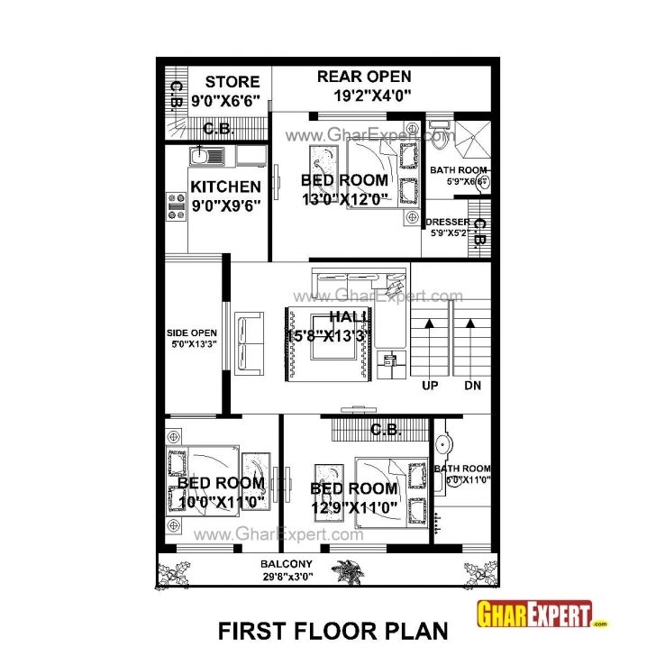 Remarkable House Plan For 30 Feet By 50 Feet Plot (Plot Size 167 Square Yards 18 Feet By 50 Feet House Map Pic