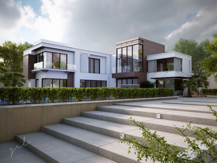 Remarkable L Shaped Modern House — Modern House Plan : Modern House Plan Modern L Shaped House Image
