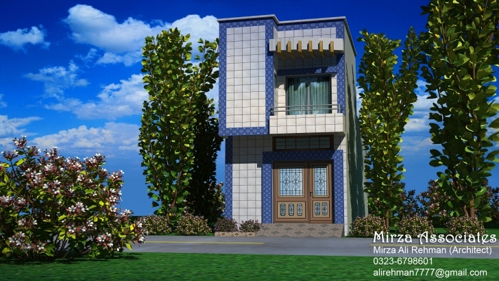 Splendid 2.5 Marla House View. Front Elevation 15' Download - Evermotion 16*50 House Front Elevation Photo