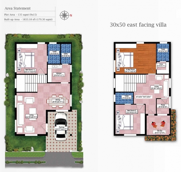 Splendid 30×50 Duplex House Plans And 20 60 Plan With Car Parking Beautiful 30 40 Duplex House Plans With Car Parking East Facing Photo