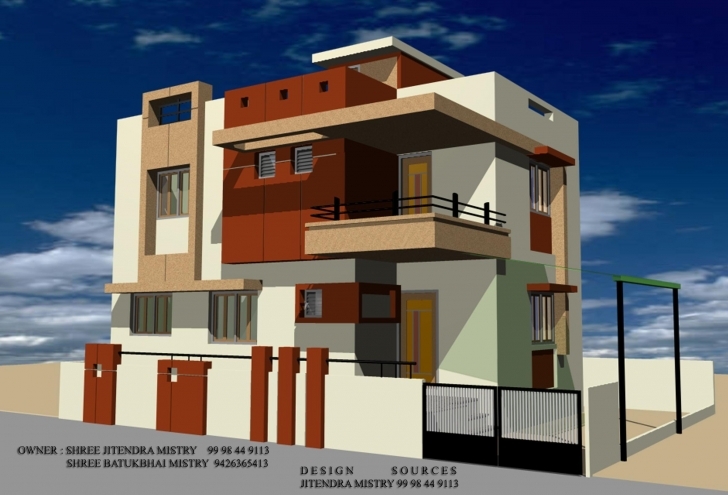 Splendid 3D Front Elevation Of House - Good Decorating Ideas Gharexpert Front Elevation Pic