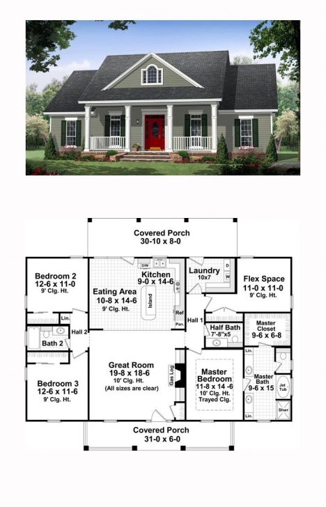 Splendid Colonial Country Traditional House Plan 59952 | Traditional House 4 Bedroom Flat Plan On Half Plot Image