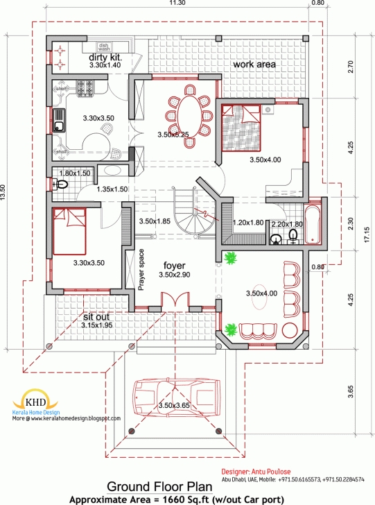 Splendid Elevation Sq Ft Kerala Home Design Architecture House Plans Kerala Ground Floor Plan With Elevation Picture