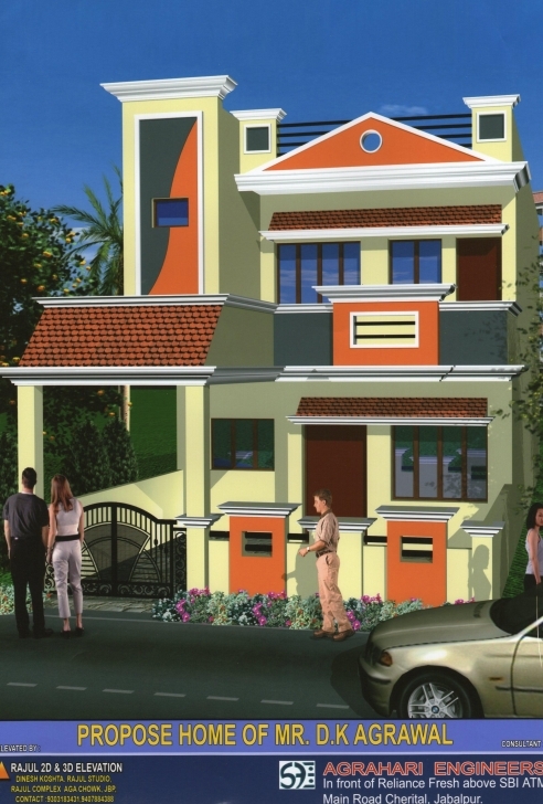 Splendid Front Elevation Of 22' X 50 ' Plot Building - Gharexpert 15 X 50 House Front Elevation Image