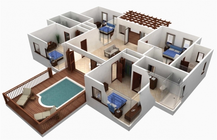 Splendid Simple 4 Bedroom House Plans Amazing Simple Home Plans 4 Bedrooms In Simple 4 Bedroom House Plans 3D Image