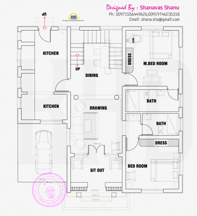 Splendid Single Floor 4 Bedroom House Plans Kerala 3 Bedroom House Plans In 3Bedroom Bungalow Floor Plan In Karala Image