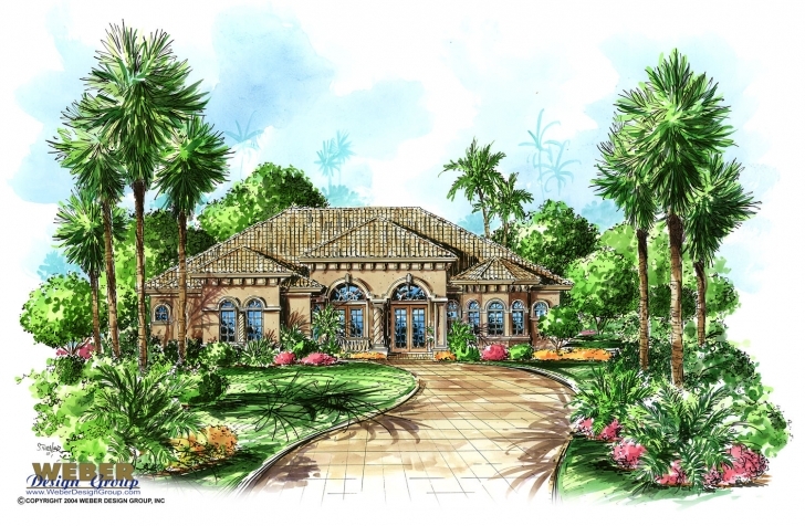 Splendid Tuscan House Plan: Mediterranean Tuscan Home Floor Plan With Cabana Small Tuscan House Plans Picture