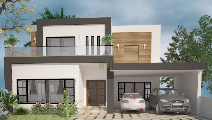 Stunning 15 Marla House Map Of 47 X 87 Is Double Storied. This Design Is 15 Marla Only House Design In Pakistan Picture