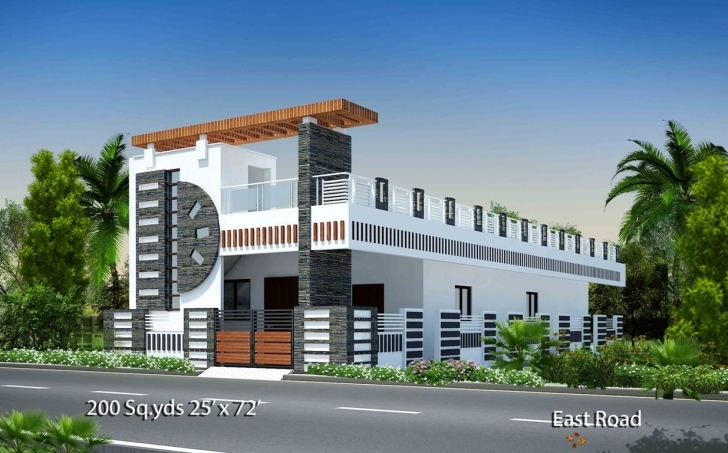 Stunning 200-Sq.yds@25X72-Sq.ft-East-Face-House-2Bhk-Elevation-View.for More House Front Elevation Designs For Single Floor East Facing Picture