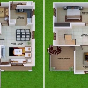 30*50 Duplex House Plans North Facing