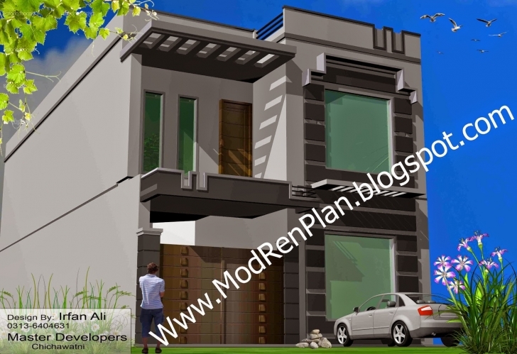 Stunning 7 Marla House Front Design And Plan,front Elevation Pics Of 7 Marla House With Thier Arcetect Picture
