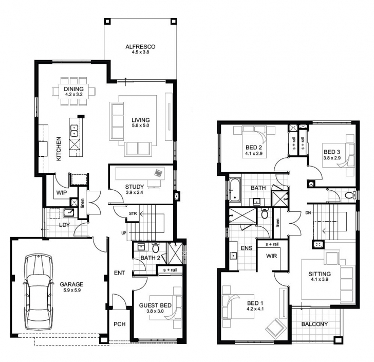 Stunning Double Storey 4 Bedroom House Designs Perth | Apg Homes Double Storey House Plans Image