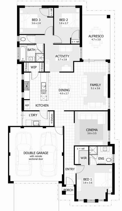 Stunning Elegant Pics 3 Bedroom House Plans With Double Garage - Home Inspiration 3 Bedroom House Plans With A Garage Photo