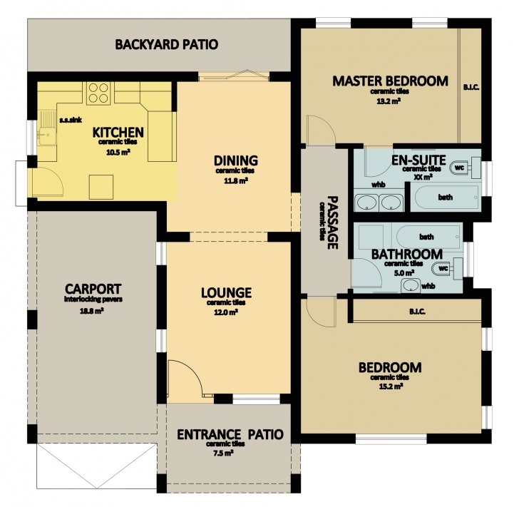 Stunning Type 90A | Bhc 3 Bed Room Floor House Plans In Jwaneng Picture