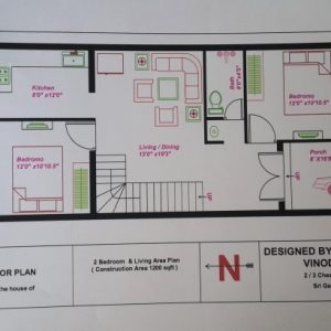 15*60 House Plan West Facing