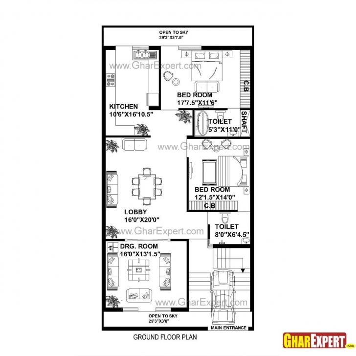 Top 30 X 45 House Plans East Facing Arts 30X45 5520161 Planskill | House 16*45 House Plan 3D Pic