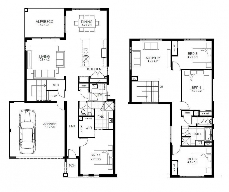 Top Attractive Four Bedroom House Floor Plan With Plans For A Ideas Building Plan Of Four Bedroom Photo