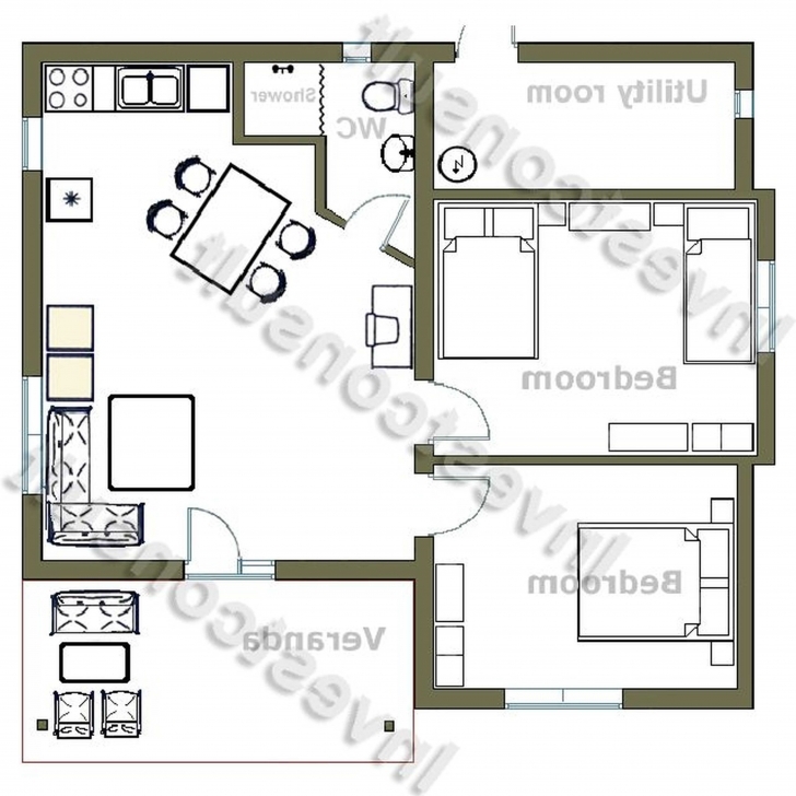 Top Fascinating Floor Plans For Small 2 Bedroom Houses With Kitchen South African 2 Bedroom House Plans Picture