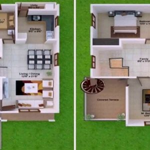 15 X 45 East Facing House Plans