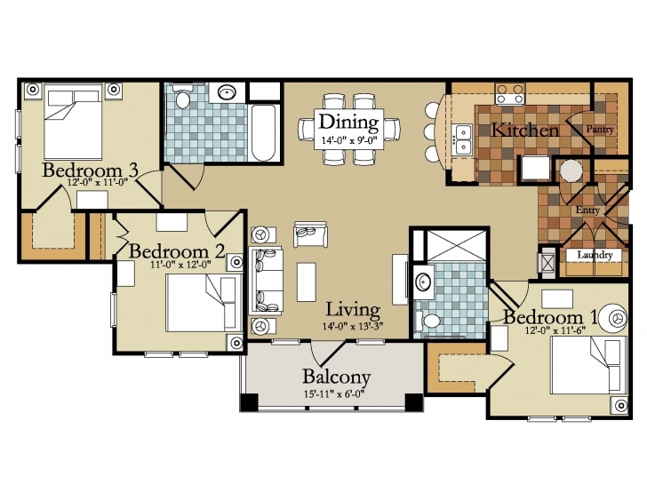 Top Modern 3 Bedroom House Plans Picture — Modern House Plan : Modern Modern 3 Bedroom Bungalow Floor Plans Photo