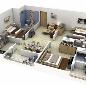 Modern 3 Bedroom Flat Plan