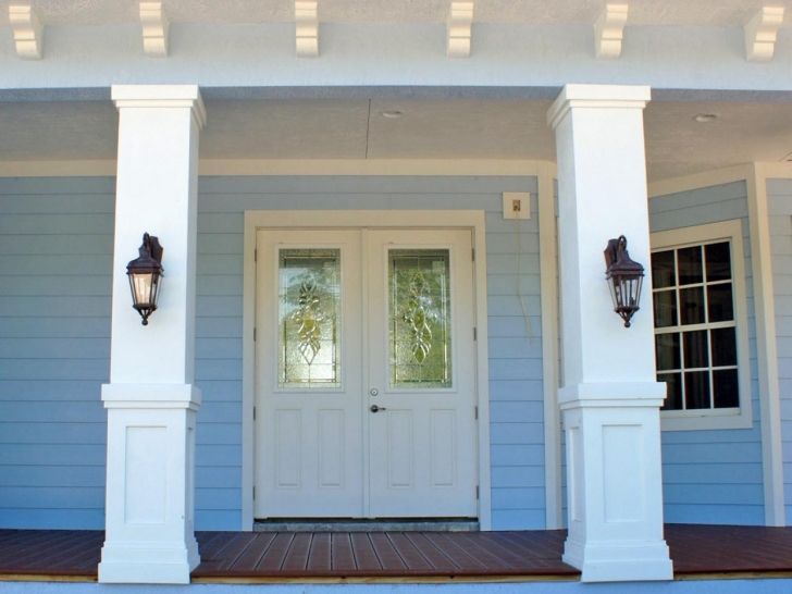 Top Photo of Front Porch Columns Highlight Before - House Plans | #29396 Front House Square Pillar Designs Image