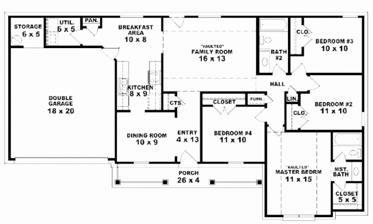 Top Photo of Simple Style House Plans Luxury 4 Bedroom House Plans Country Style Simple House Plan With 4 Bedrooms And Garage Image