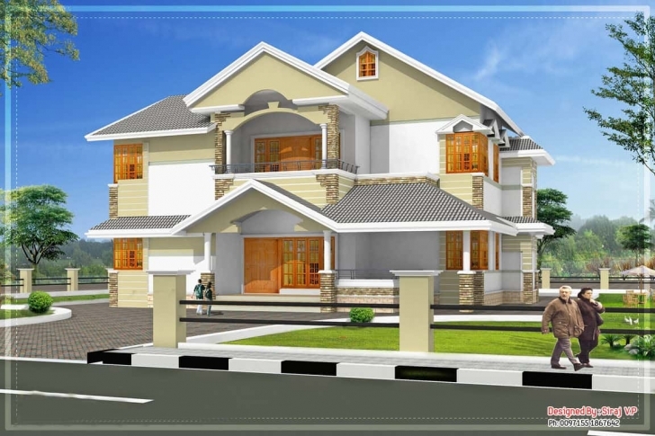 Top Photo of Sloping Roof Kerala Villa Elevation At 3700 Sq.ft Kerala House Elevation Photos Image