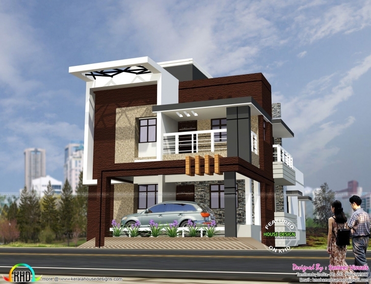 Top Photo of South Indian Style Contemporary House | Indian Style, Contemporary South Indian House Front Elevation Designs Image