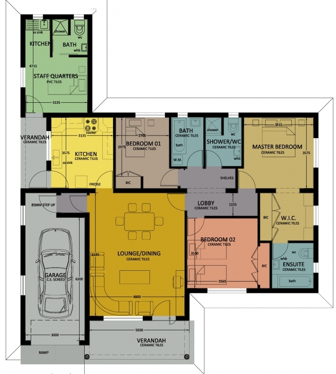 Top Photo of Type 120 | Bhc 3 Bed Room Floor House Plans In Jwaneng Image