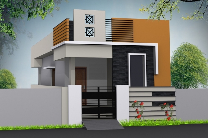 Top Single Floor House Elevation Designing Photos | Home Designs Single Floor Elevation Colours Image